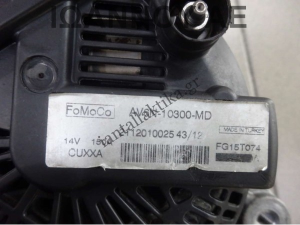 ΔΥΝΑΜΟ AV6N-1300-MD FG15T074 UGJC 1.5cc TDI FORD FIESTA 2013 - 2016